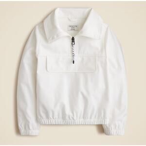Crewcuts by J.Crew Active Anorak Jacket Girls XXL White Water Resistant 1/4 Zip